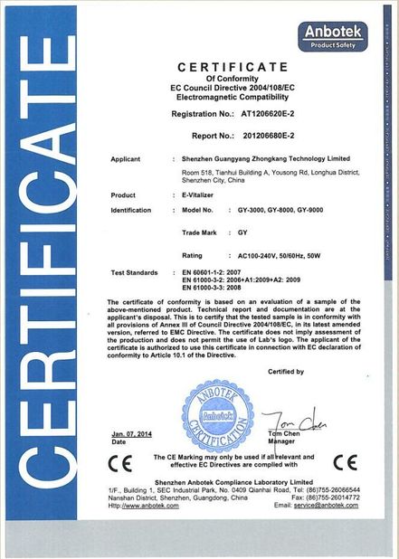 Китай Shenzhen Guangyang Zhongkang Technology Co., Ltd. Сертификаты